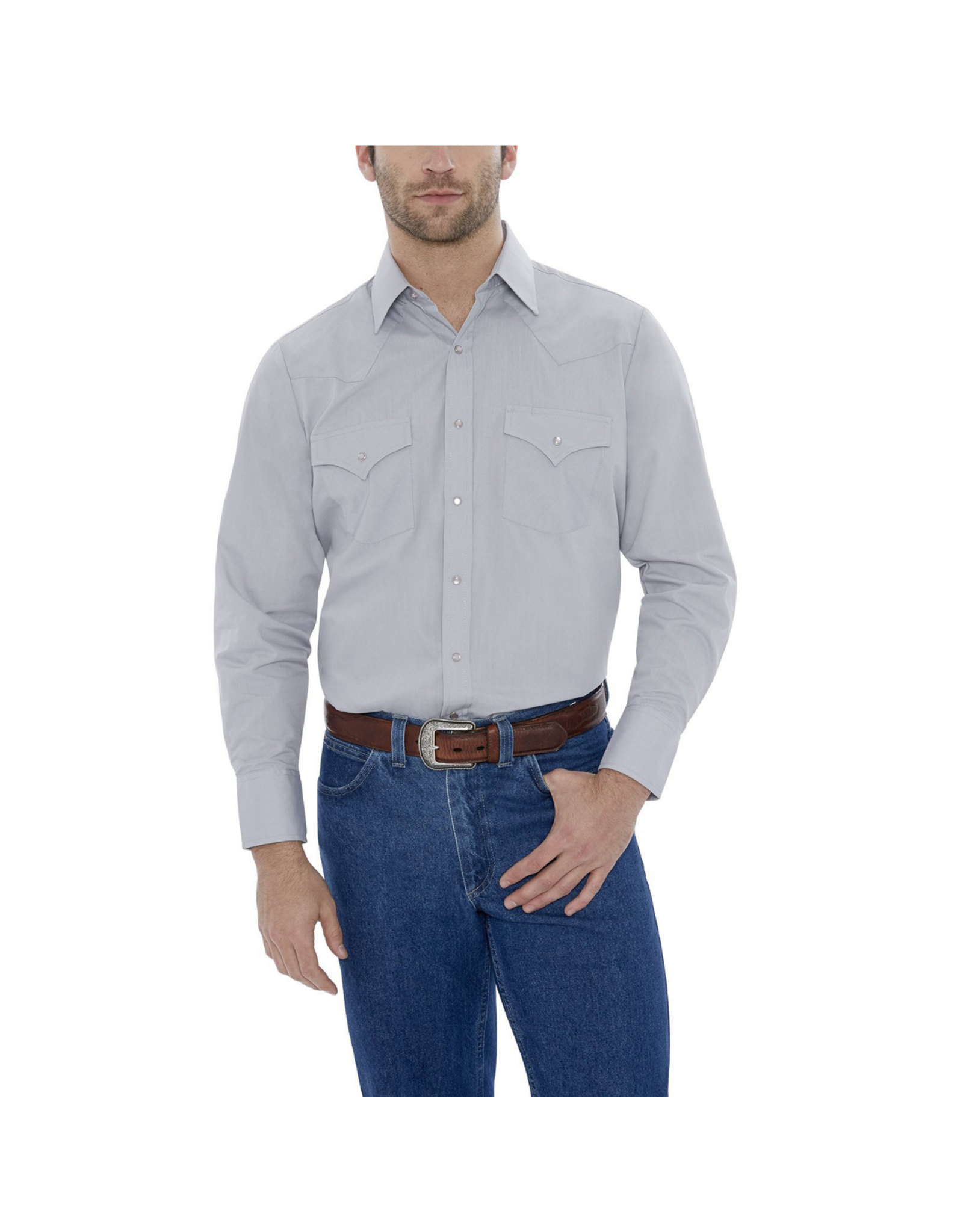 Ely Mens Long Sleeved Shirts in Grey 15201905-80