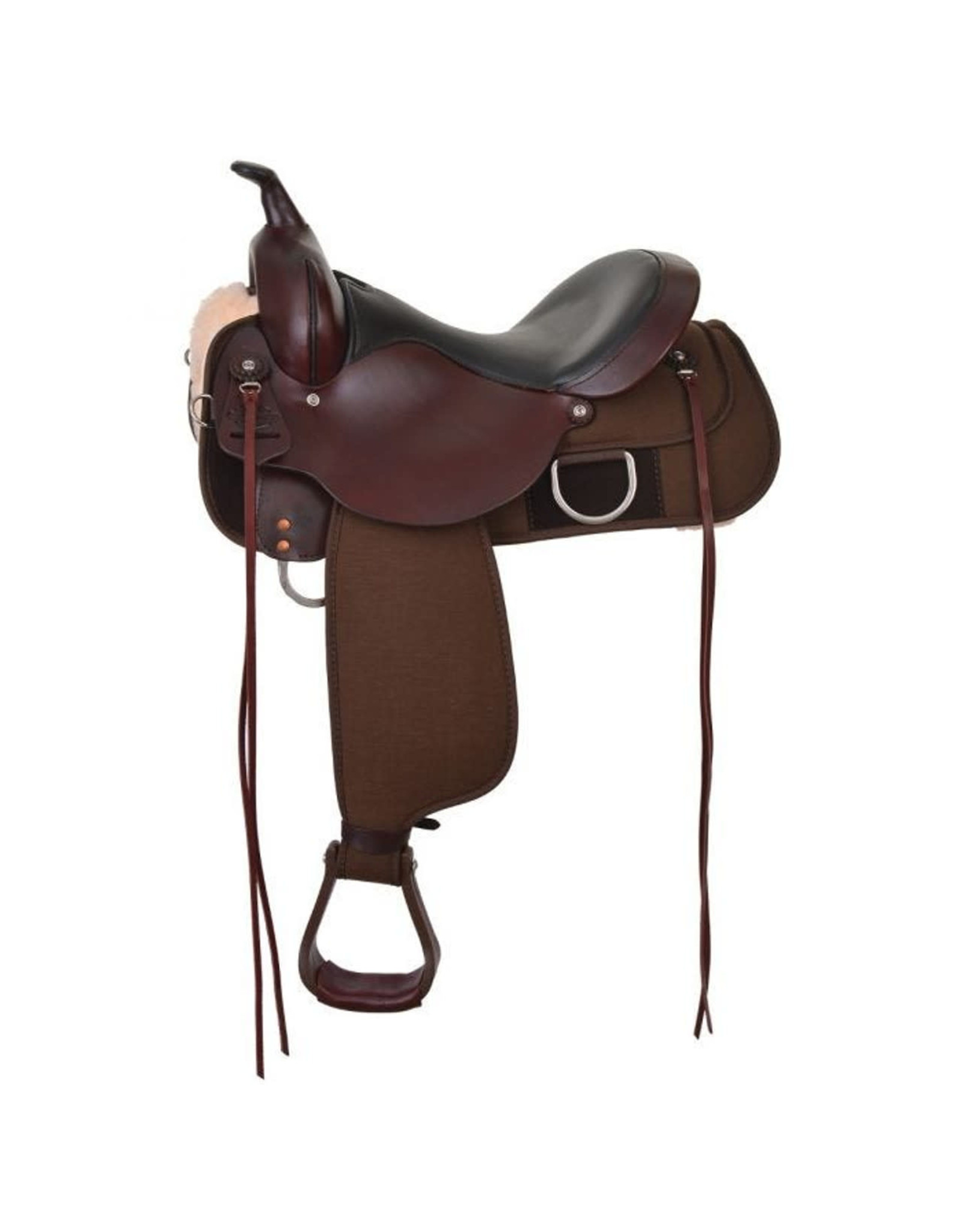 Circle Y High Horse Lockhart Cordura Trail Saddle Walnut 18"Seat, Wide Tree 6910-2801-05