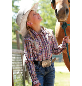 Cruel Girl Kid’s Paisley Pattern Long Sleeve CTW3230036 Western Shirt