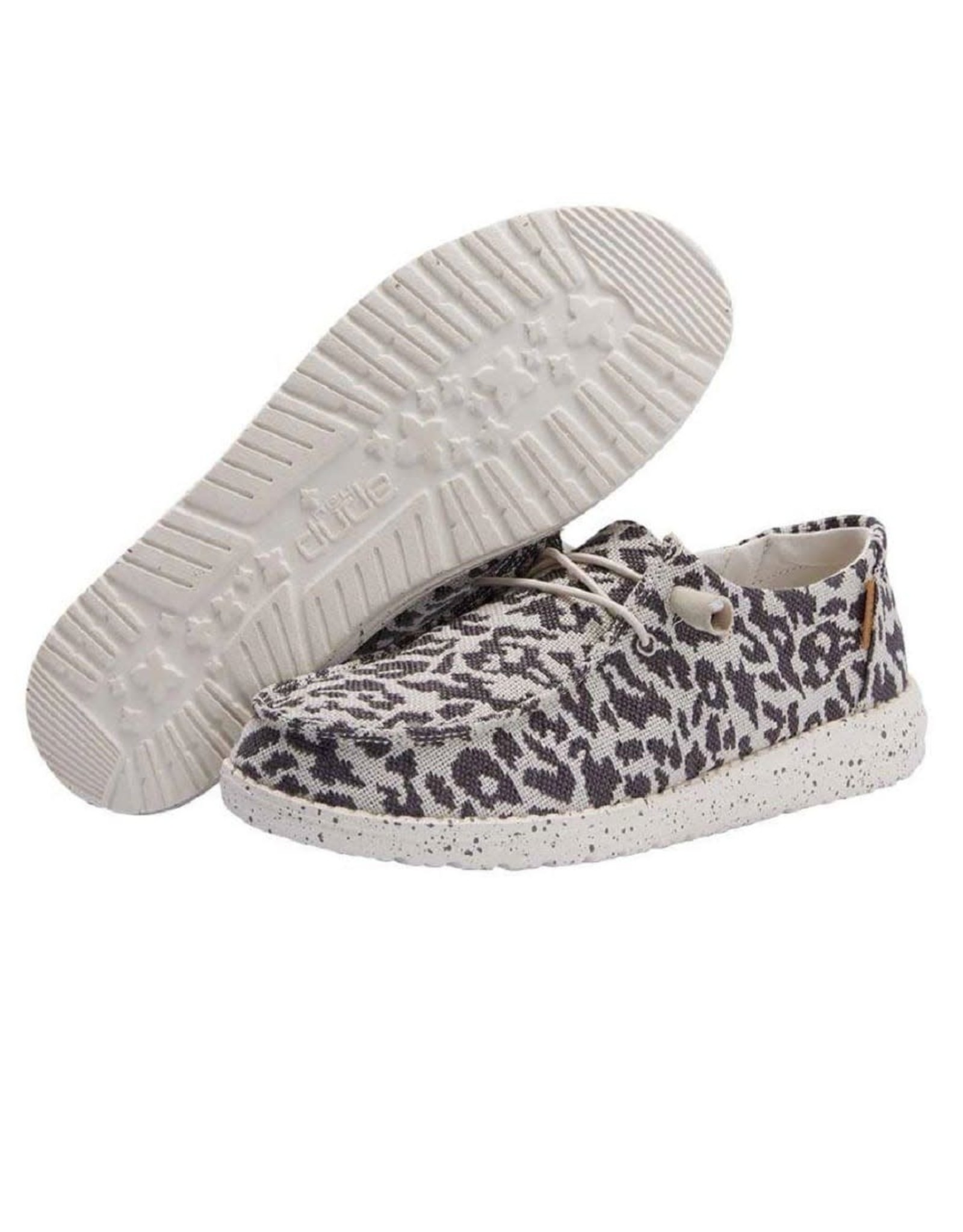 Hey Dude Hey Dude Ladies Wendy Woven Cheetah Grey 121413091 Casual Shoes