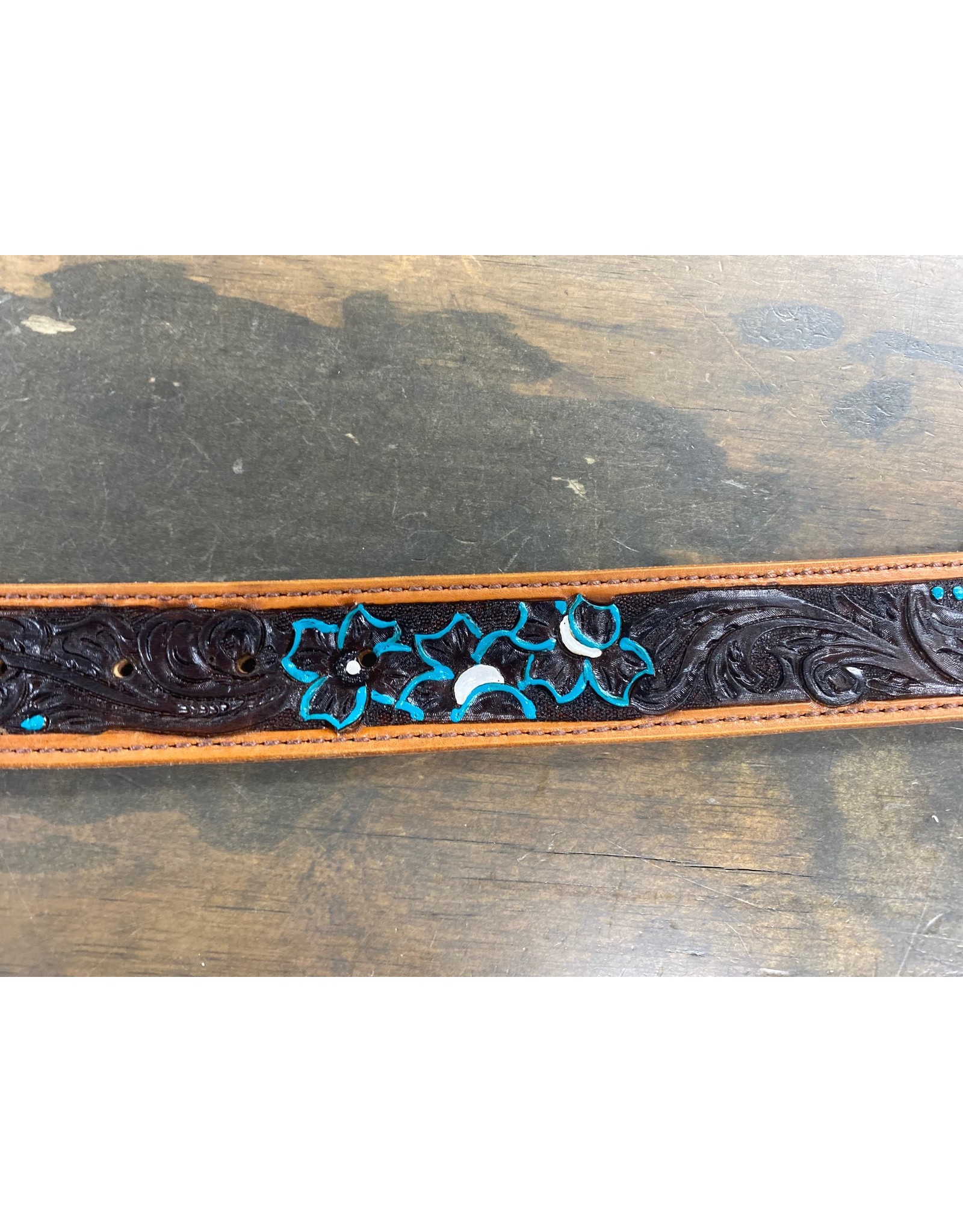 Chase Combs Leather 2 Cs Leatherworks Custom Painted Medium Oil/Walnut 33" Belt