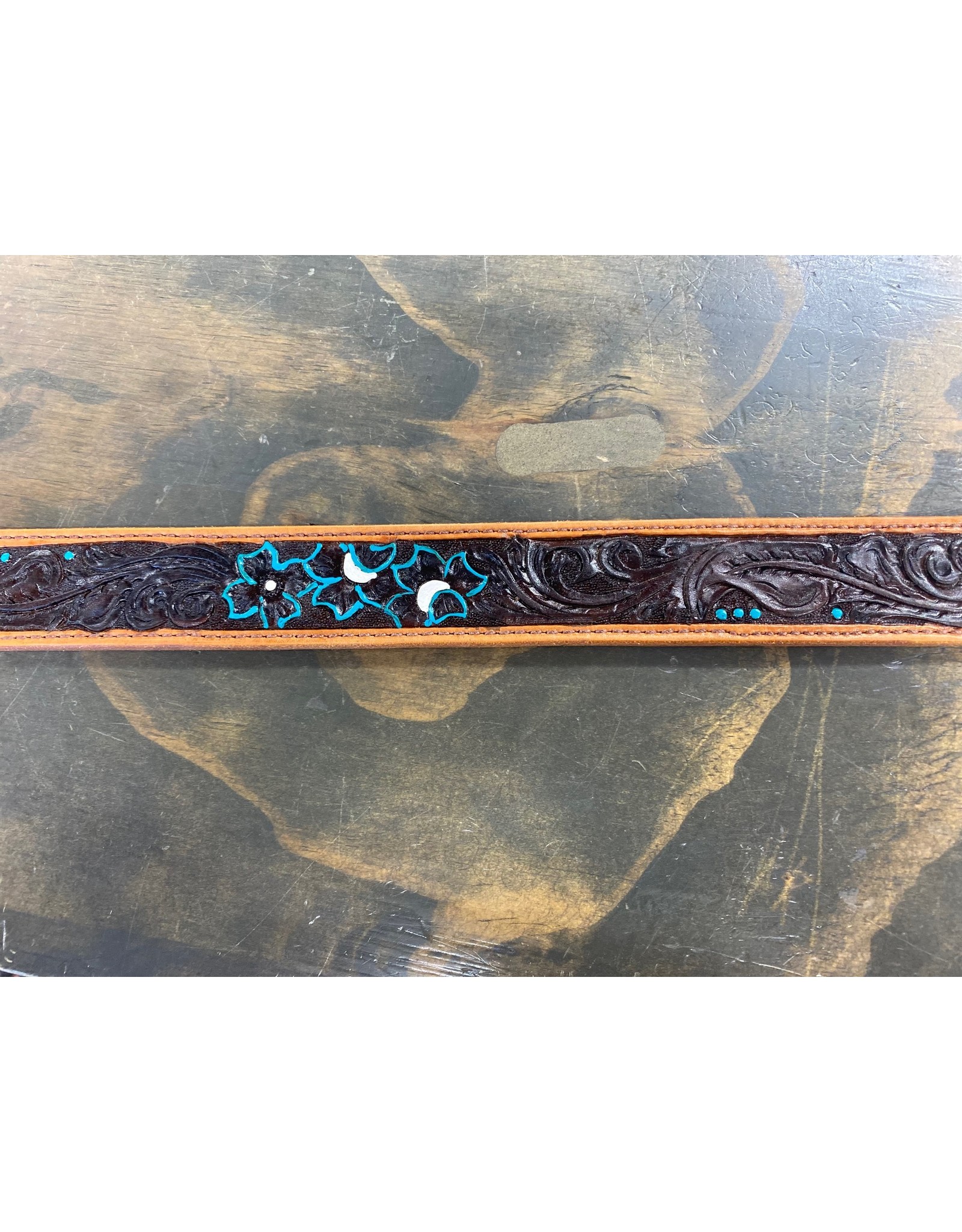 Chase Combs Leather 2 Cs Leatherworks Custom Painted Medium Oil/Walnut 33" Belt