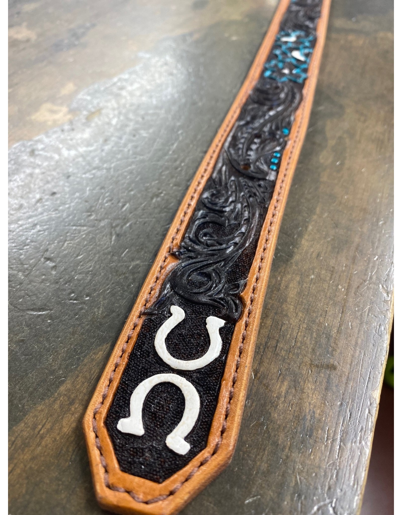 Chase Combs Leather 2 Cs Leatherworks Custom Painted Medium Oil/Walnut 33" Belt