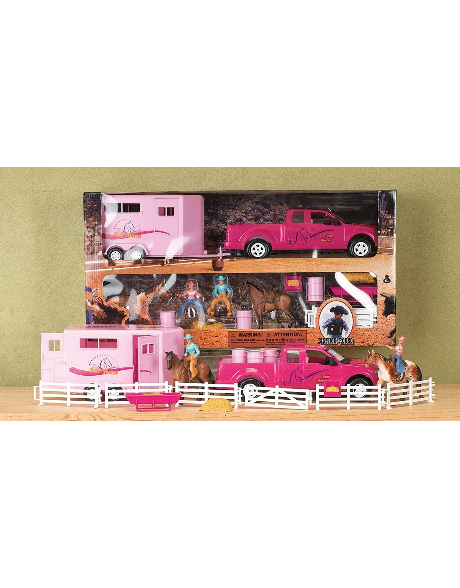 M&F Bigtime Rodeo Pink Truck & Trailer 50644