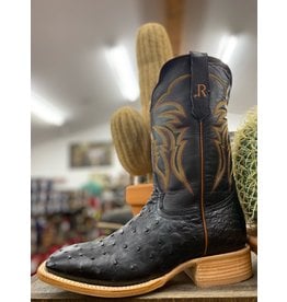 R. Watson Mens Exotic Full Quill Black Ostrich RW4507-2 Western Boots