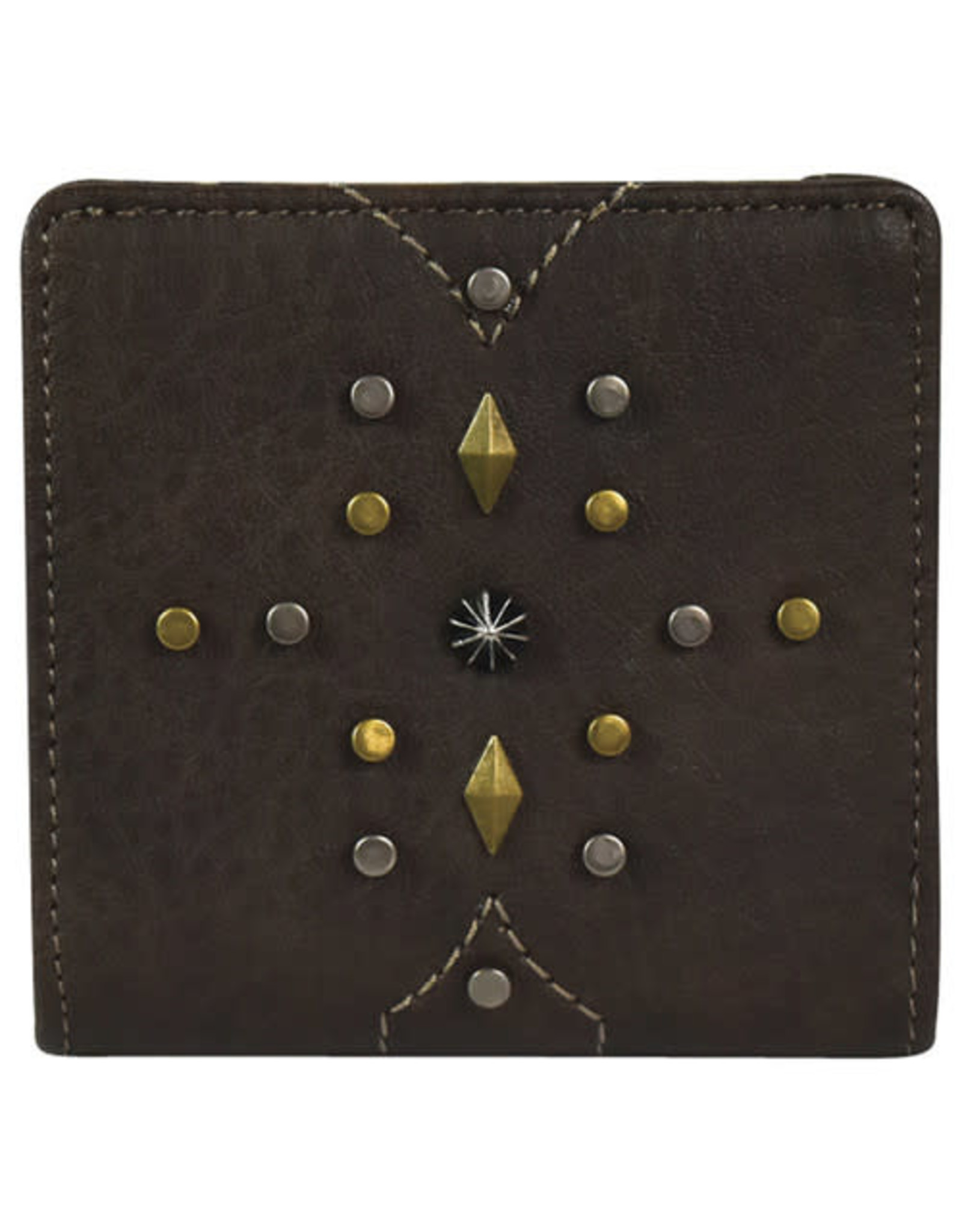 Justin Justin Leather Brass Studded 2091674WBR Wallet
