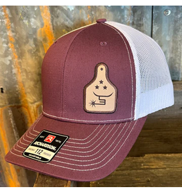 Spin Em Spin Em "Identifier" Burgundy/White Cowtag Cap