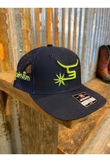 Spin Em "Mutton" Youth Navy/Neon Yellow Snapback Cap