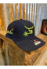 Spin Em Spin Em "Mutton" Youth Navy/Neon Yellow Snapback Cap