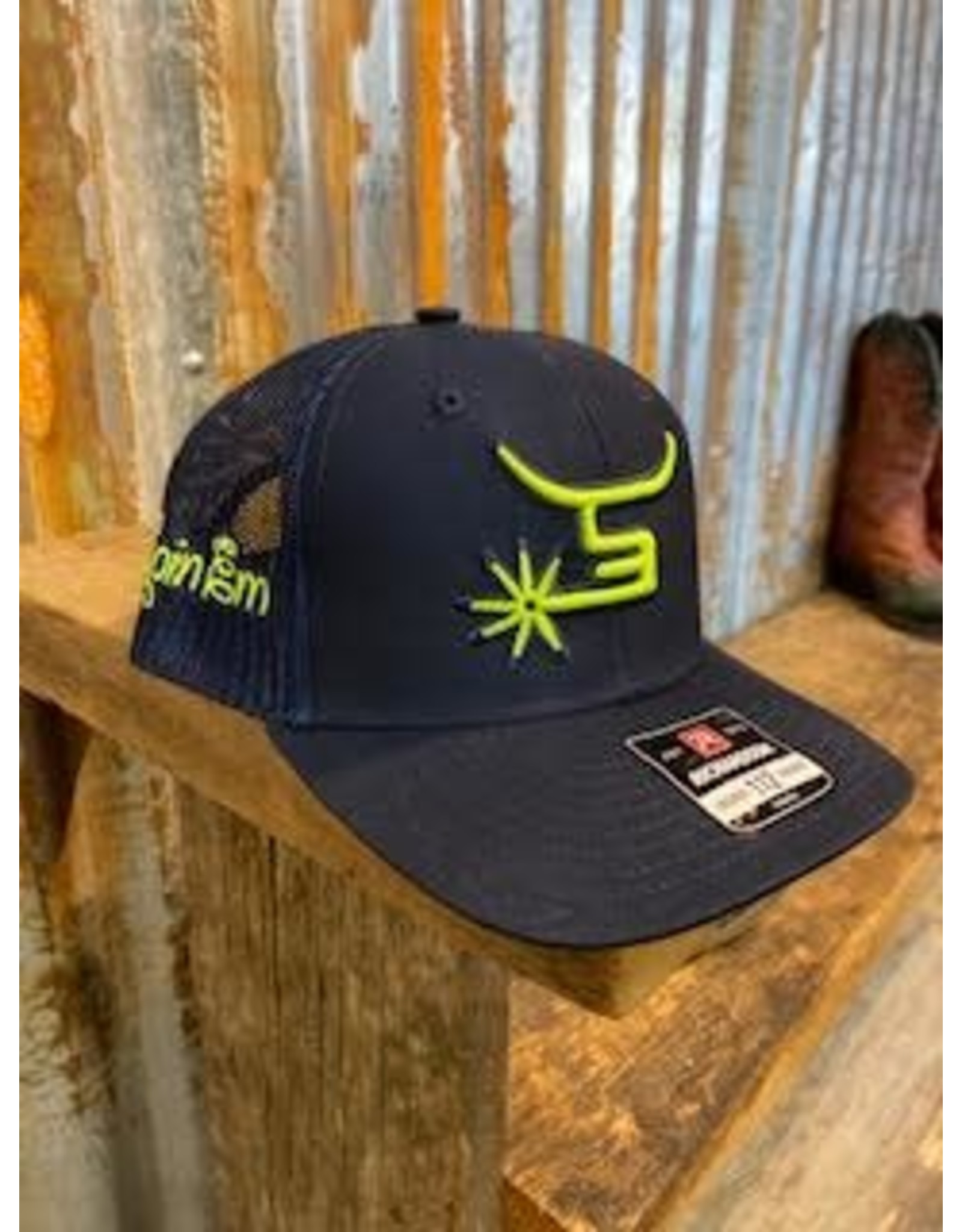 Spin Em Spin Em "Mutton" Youth Navy/Neon Yellow Snapback Cap