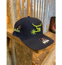 Spin Em Spin Em "Mutton" Youth Navy/Neon Yellow Snapback Cap