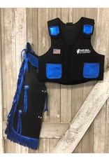 Saddle Barn Saddle Barn Mutton Busting Chap/Vest Set Blue Metallic 27-54