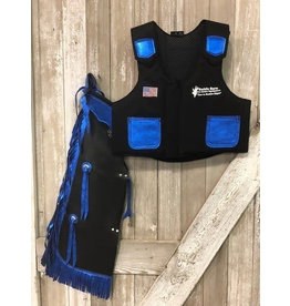 Saddle Barn Saddle Barn Mutton Busting Chap/Vest Set Blue Metallic 27-54