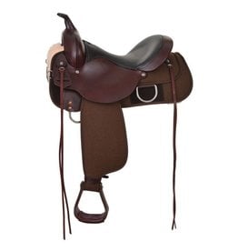 Circle Y High Horse Lockhart Cordura Walnut Trail Saddle, 16" Seat Medium Tree 6910-2601-04