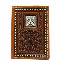 Nocona Nocona Texas Star N5410502 Studded Tri-Fold Wallet