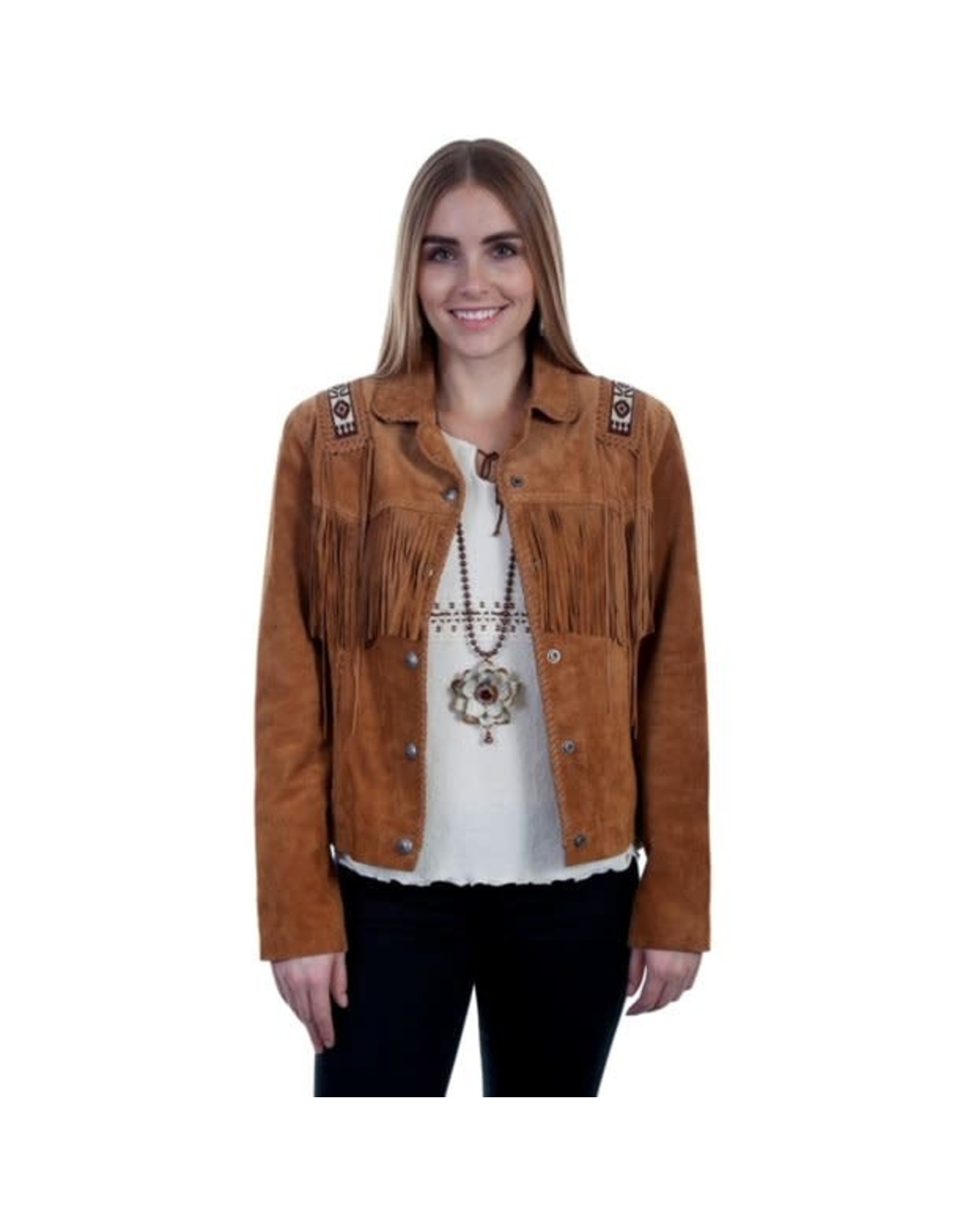 scully Scully Ladies Fringe and Lace Beaded Jacket L758