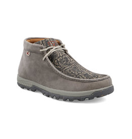 Twisted X Men's Grey Elephant Print Cellstretch Chukka MXC0017 Driving Mocs