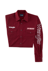 Wrangler Men's Red Geo Print Long Sleeve 112318486 Pearl Snap Shirt