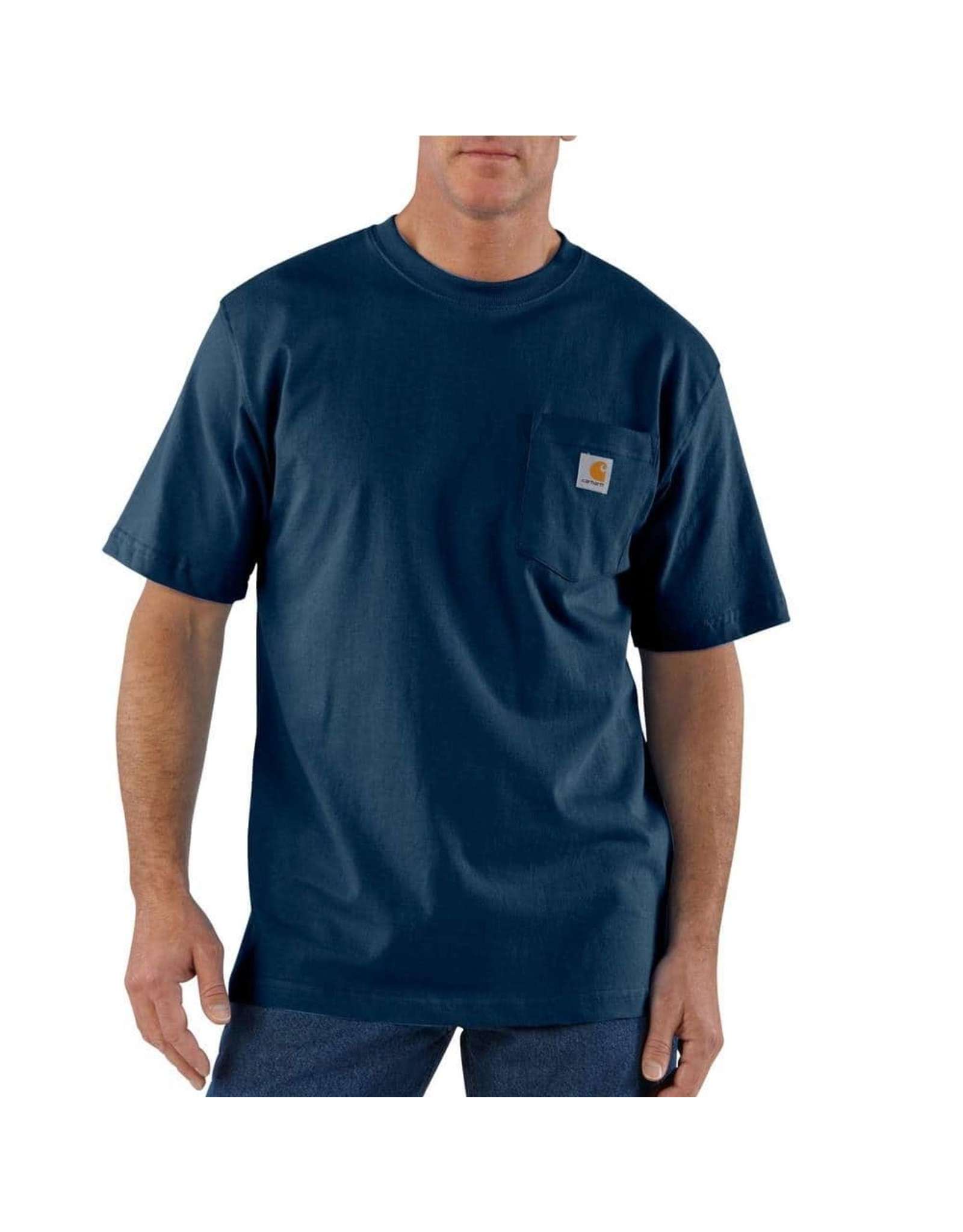 Carhartt Mens K87-NVY Front Pocket Work T-Shirt