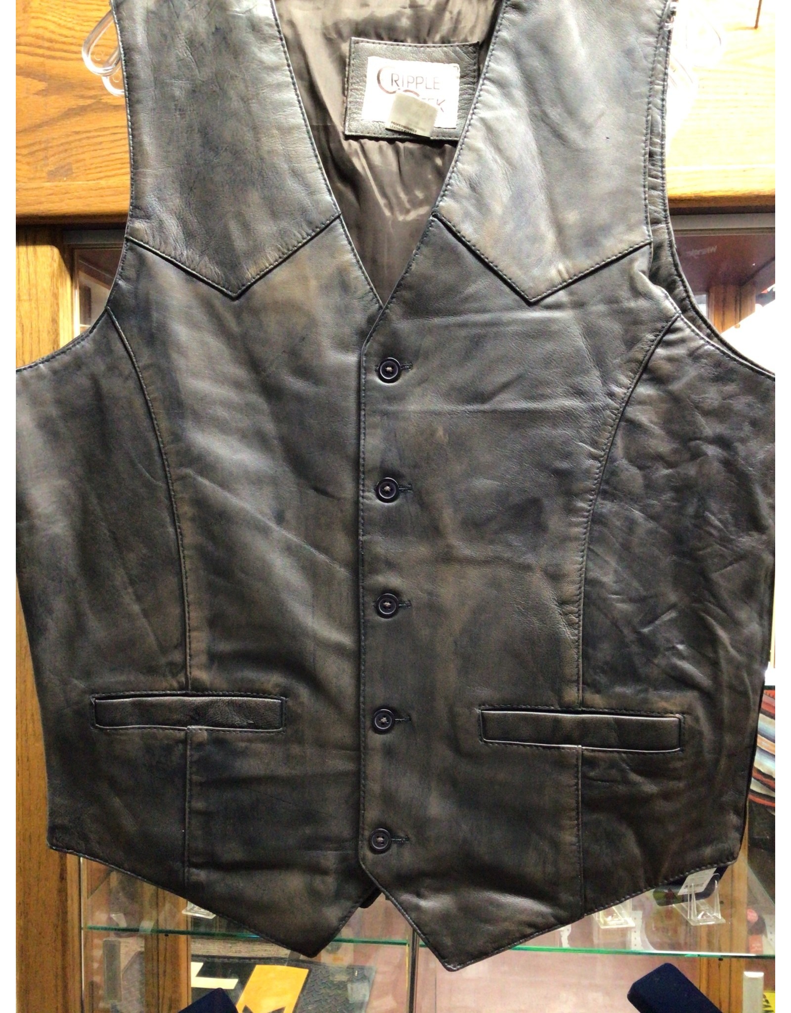 Cripple Creek Vintage Brown Men's ML3069-27 Leather Vests