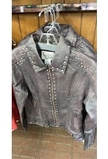 Cripple Creek Ladies Vintage Brandy Studded Leather Jacket LL21282-20