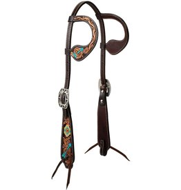 Weaver Turquoise Cross Navajo Arrow Double Ear Headstall 45000-01-05
