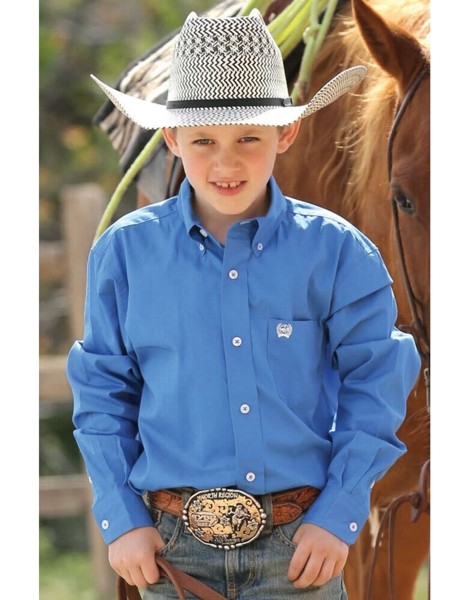 Cinch Cinch Boy’s Sky Blue MTW7060083 Button Down Western Shirt