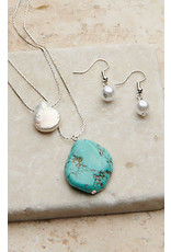 Silver Strike Silver Strike Double Strand Turquoise & Pearl Necklace Set D4500108