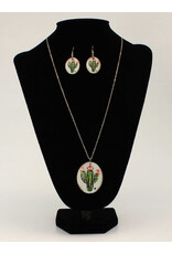 Blazin Roxx Silver Strike Succulent Cactus Necklace Set D4500103