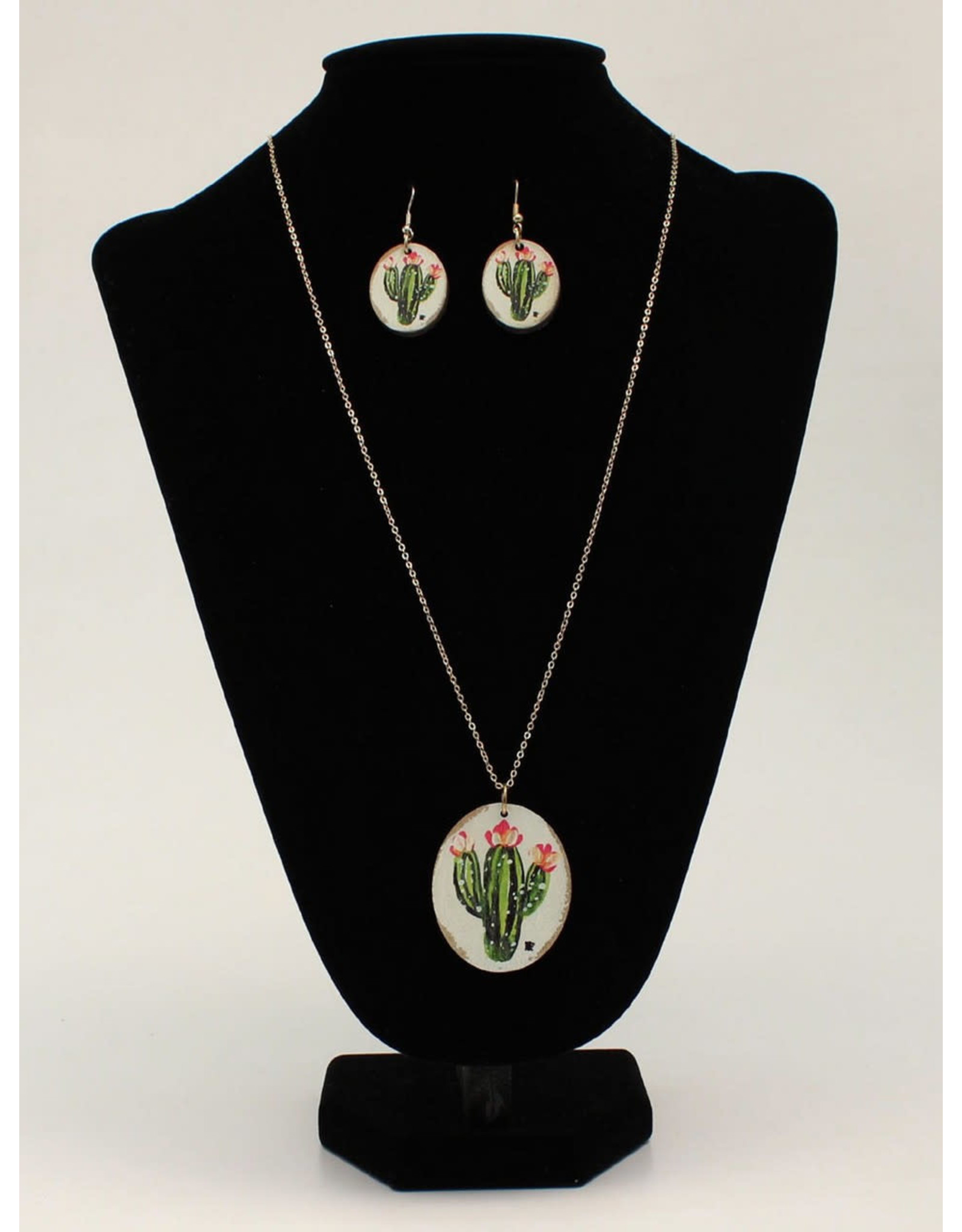 Blazin Roxx Silver Strike Succulent Cactus Necklace Set D4500103
