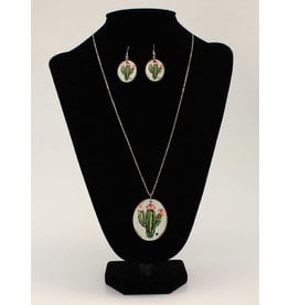 Blazin Roxx Silver Strike Succulent Cactus Necklace Set D4500103