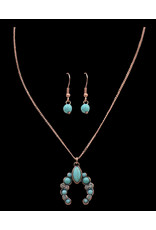 Silver Strike Silver Strike Patina Turquoise Tiny Squash Necklace Set DNE0736PCTQ C/O
