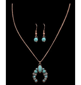 Silver Strike Silver Strike Patina Turquoise Tiny Squash Necklace Set DNE0736PCTQ