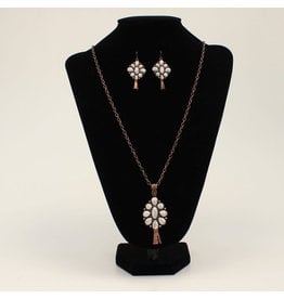 Blazin Roxx Blazin Roxx Copper/Ivory Beaded Necklace Set 30442