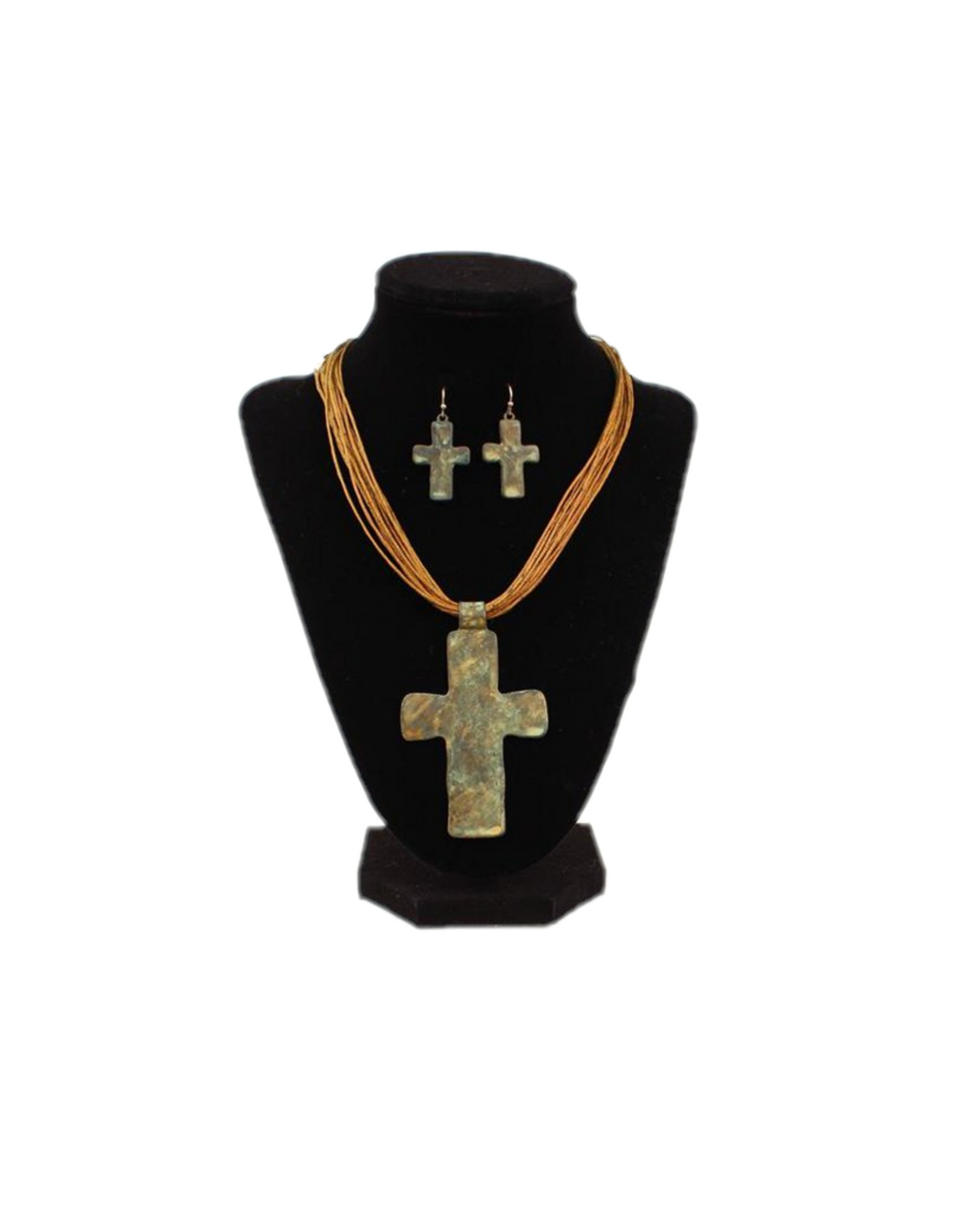 Blazin Roxx Blazin Roxx Patinaed Cross Necklace Set 30945