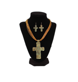 Blazin Roxx Blazin Roxx Patinaed Cross Necklace Set 30945