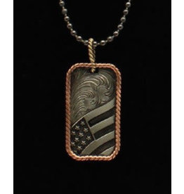 Silver Strike Silver Strike American Flag Dog Tag D47004 Necklace
