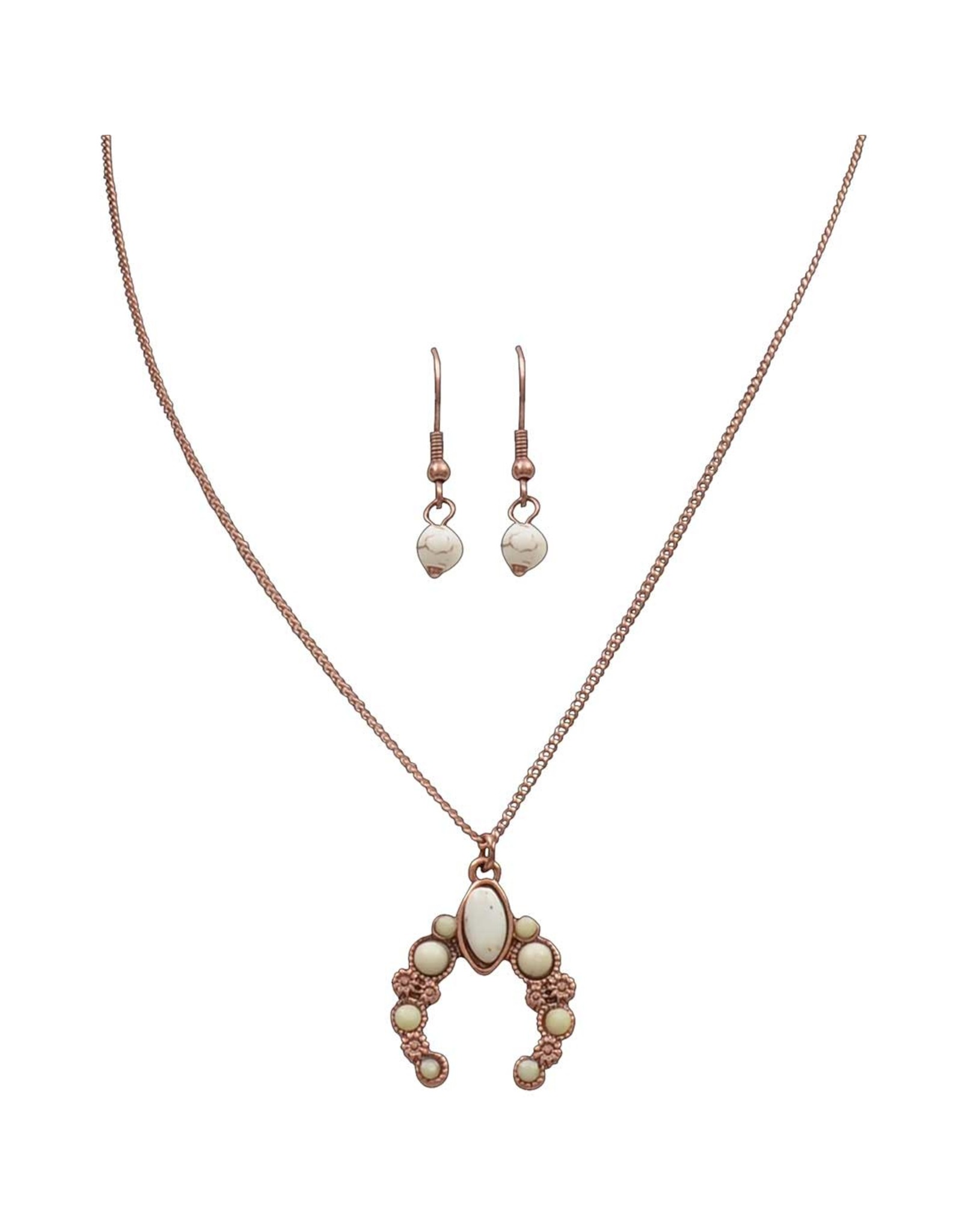 Silver Strike Silver Strike Ivory/Copper DNE0736CBIV Squash Blossom Necklace