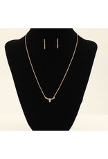 Blazin Roxx Blazin Roxx Gold Longhorn Necklace Set 30990