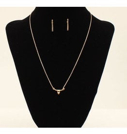 Blazin Roxx Blazin Roxx Gold Longhorn Necklace Set 30990