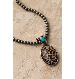 Blazin Roxx Silver Strike Cheetah Pendant Necklace Set D4500230
