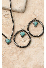 Blazin Roxx Silver Strike Turquoise Heart Necklace Set D450021133