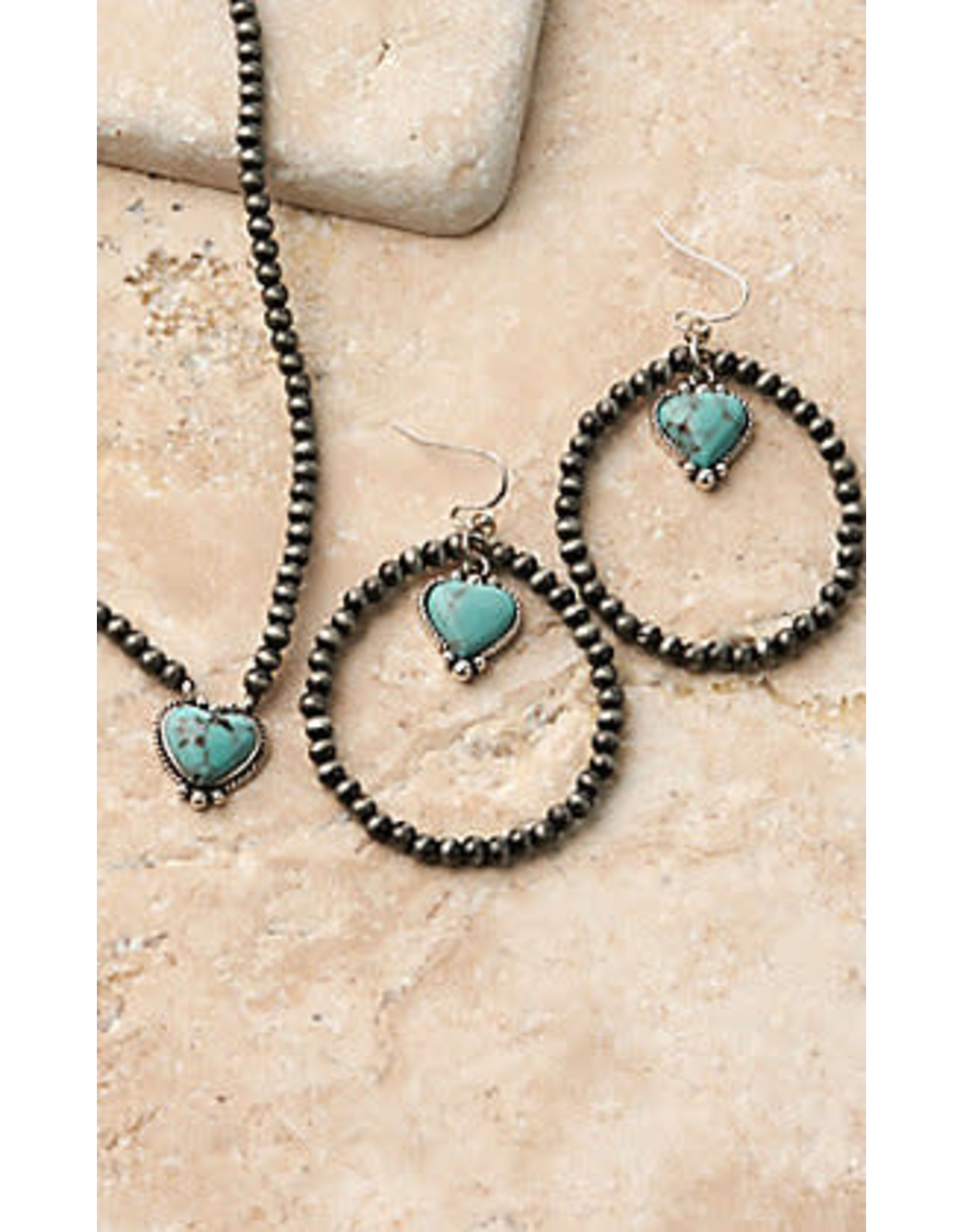 Blazin Roxx Silver Strike Turquoise Heart Necklace Set D450021133