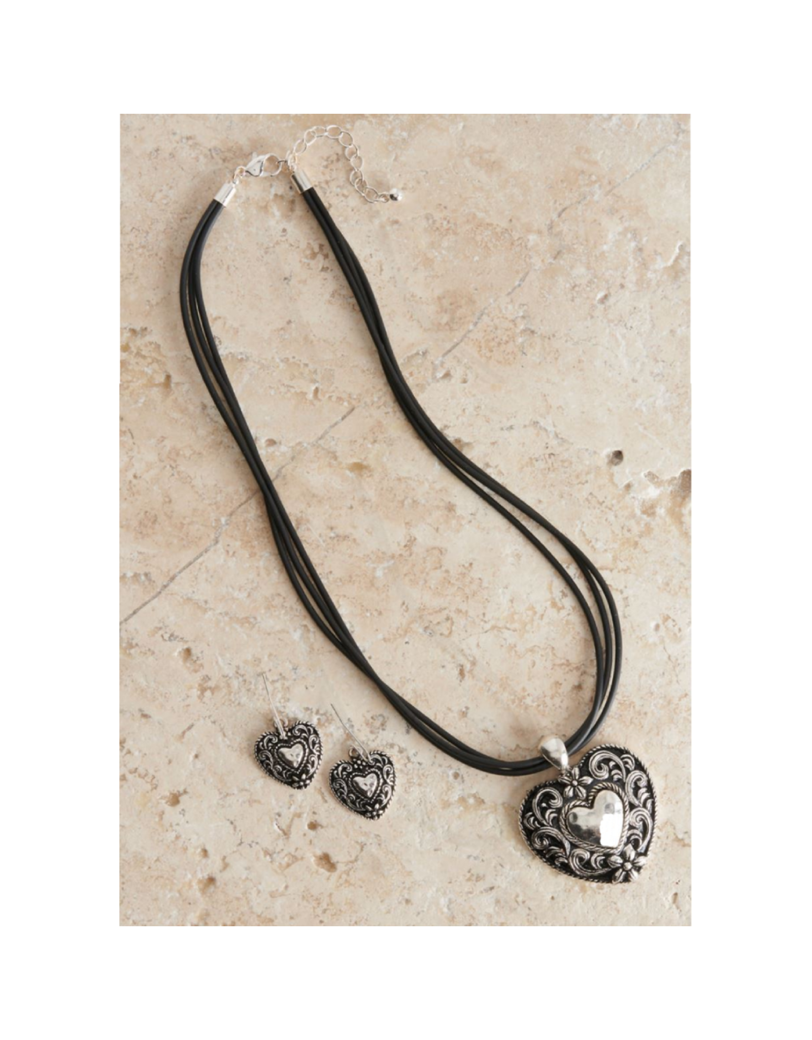 Blazin Roxx Blazin Roxx Crystal Heart Jewelry 29433 Set