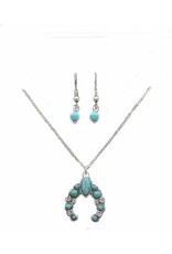Silver Strike Silver Strike Turquoise/Silver DNE0736SBTQ Squash Blossom Necklace