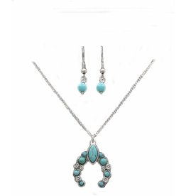Silver Strike Silver Strike Turquoise/Silver DNE0736SBTQ Squash Blossom Necklace