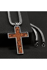 Twister Twister Tooled Leather Cross Necklace 32104