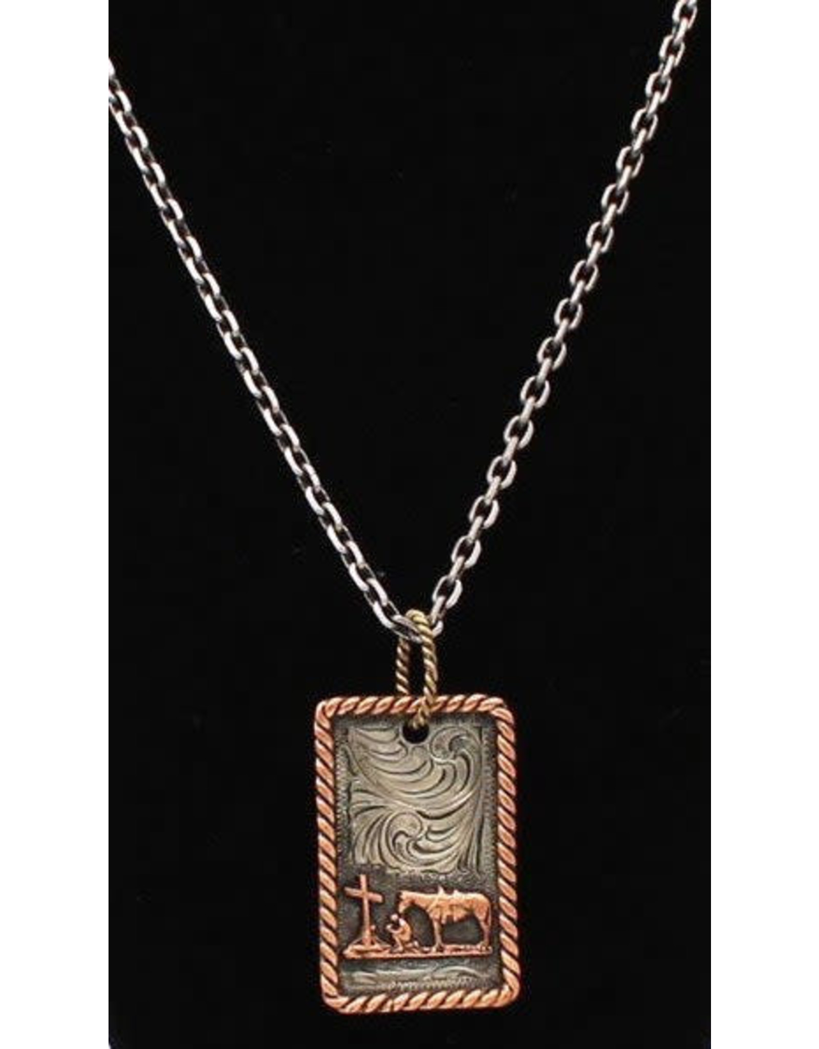 Silver Strike Silver Strike Copper Praying Cowboy Necklace D47005