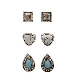 Silver Strike Silver Strike Stud Earring Set DE021SBTQ