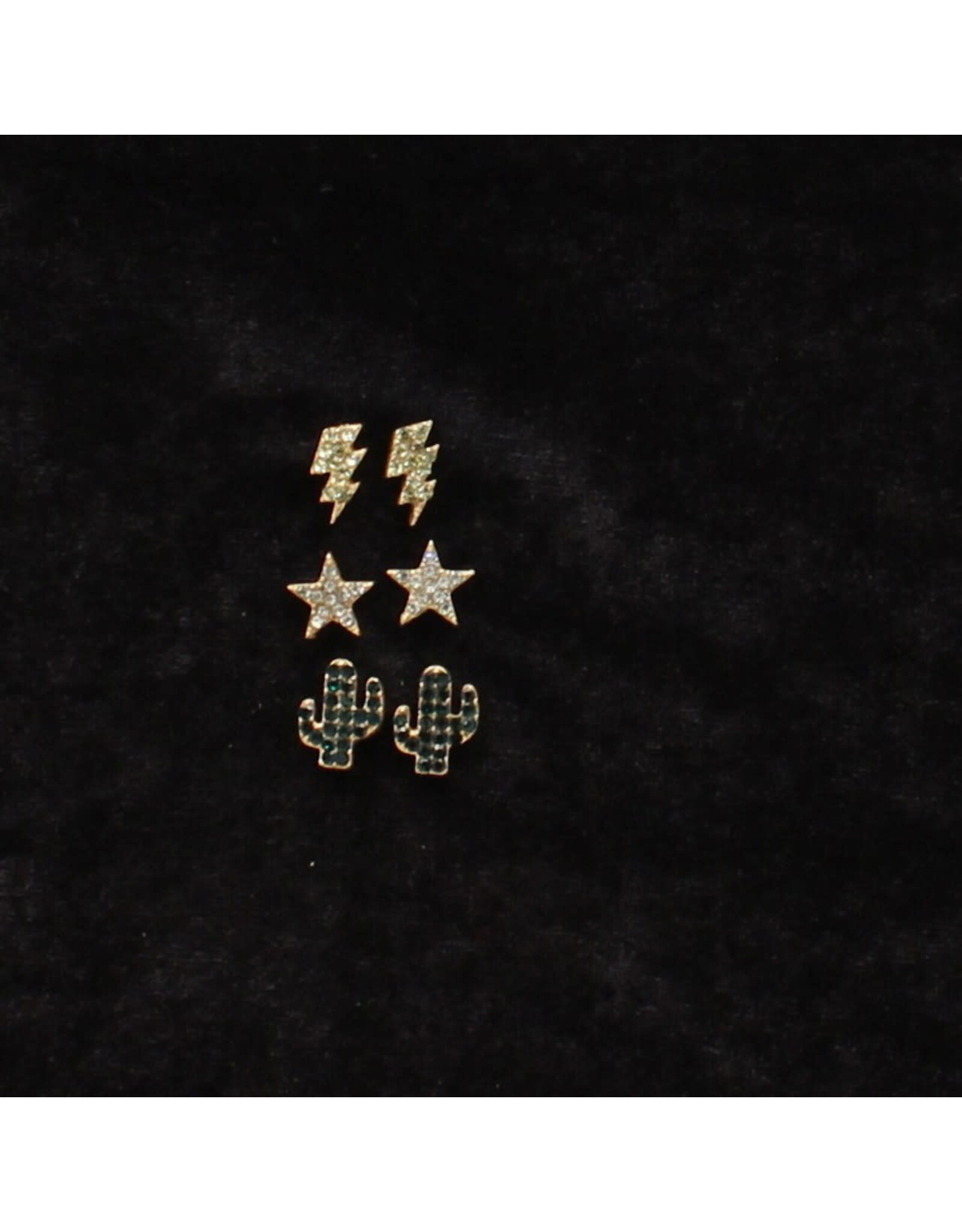 Silver Strike Silver Strike Cactus/Lightning Bolt Stud Earring Set D460013697